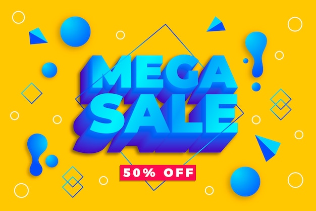 Vector gratuito colorido fondo de ventas con mega venta