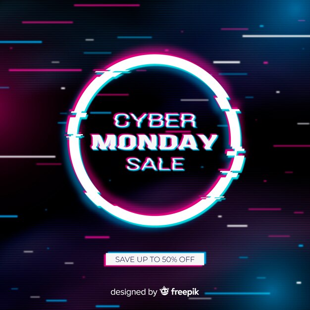 Colorido glitch cyber lunes