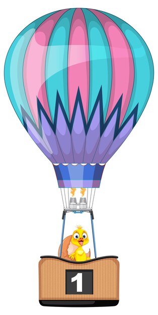 Un colorido globo aerostático con un lindo perro