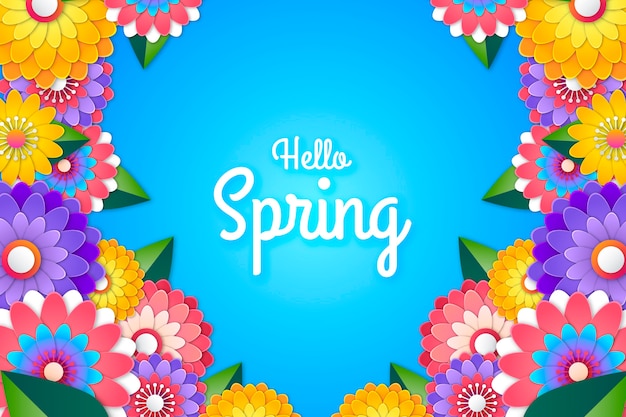 Vector gratuito colorido hola primavera fondo de pantalla