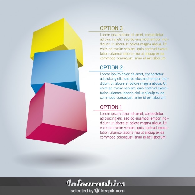 colorido Infografía con cubos