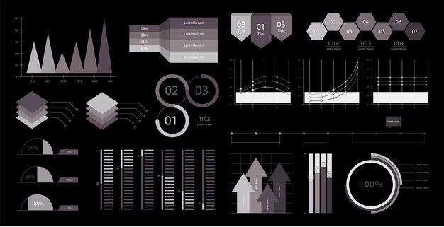 Colorido infografía gráficos y diagramas ilustración