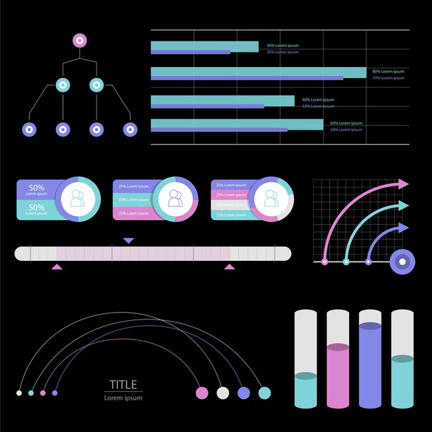 Colorido infografía gráficos y diagramas ilustración