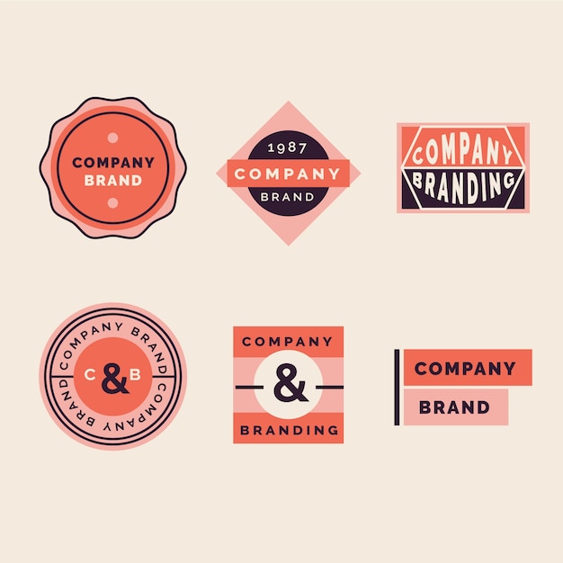 Colorido logo minimalista en estilo vintage