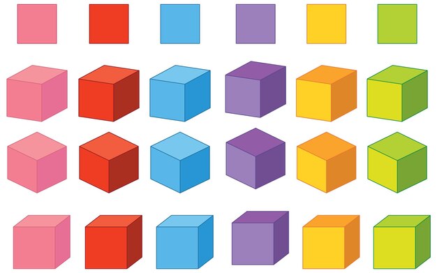 El colorido patrón del cubo geométrico