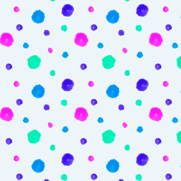 Vector gratuito colorido patrón dotty pintado a mano con acuarela