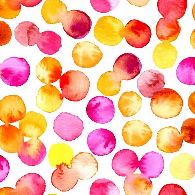 Colorido patrón dotty pintado a mano con acuarela