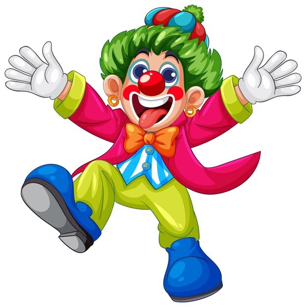El colorido payaso de dibujos animados con una expresión lúdica