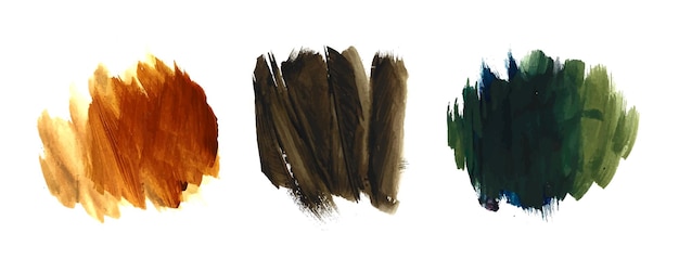 Colorido pincel de acuarela trazo mano drwan diseños modernos conjunto vector