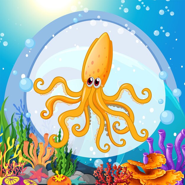 El colorido pulpo en el vibrante arrecife de coral