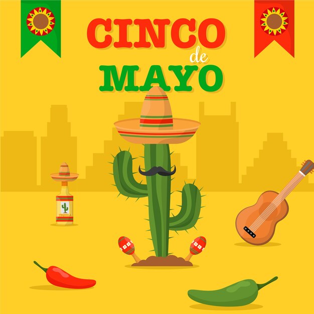 Colorido tema cinco de mayo