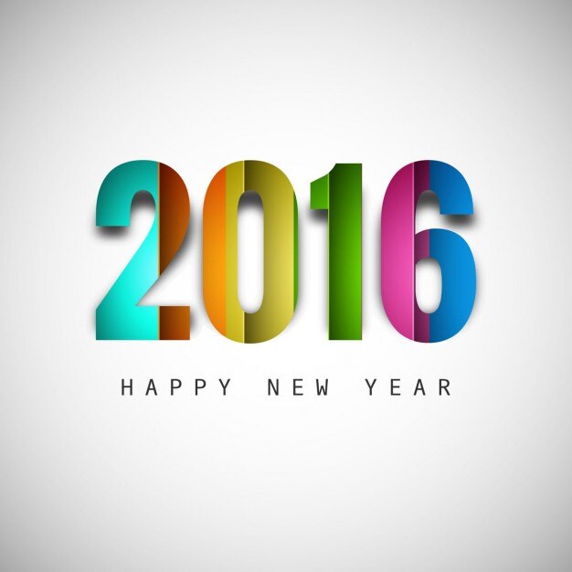 Colorido texto de nuevo año 2016