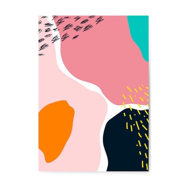 Colorido vector de cartel de estilo de Memphis