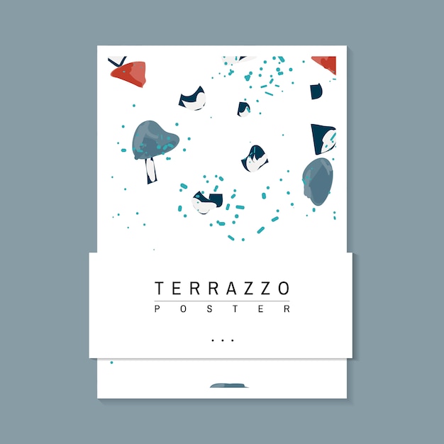 Colorido vector de cartel de patrón de terrazo