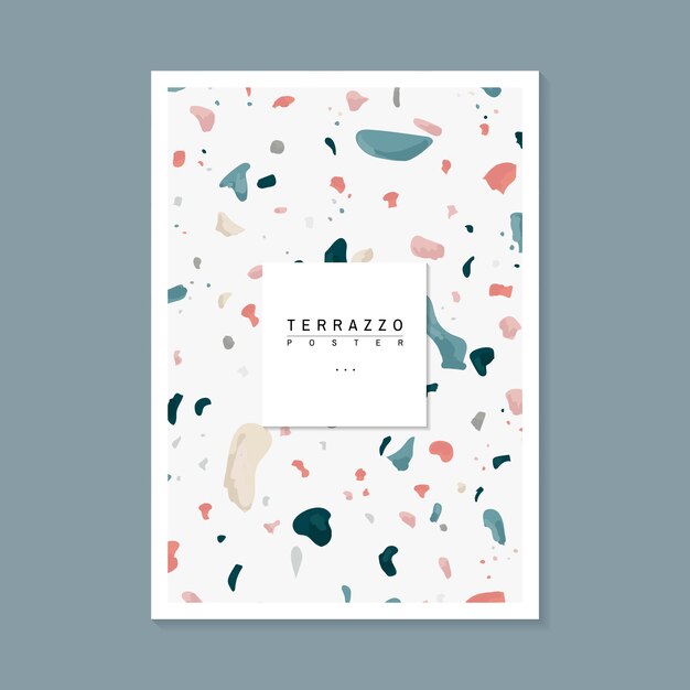Colorido vector de cartel de patrón de terrazo