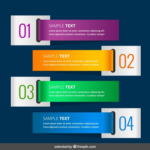 Vector gratuito coloridos banners infográficos