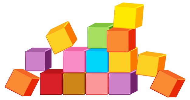 Los coloridos bloques de construcción se apilan