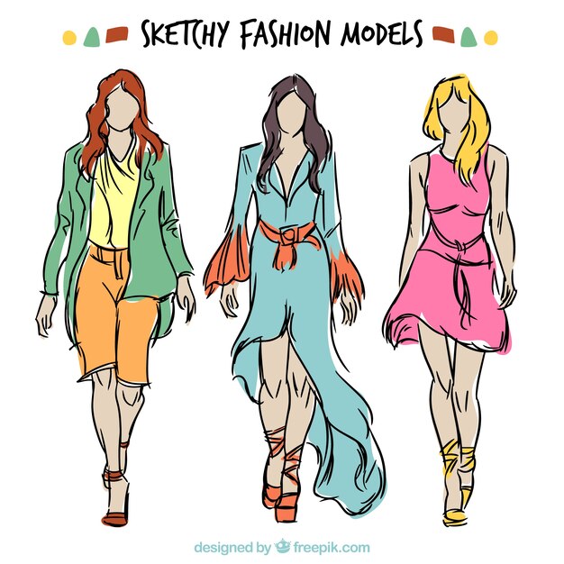 Coloridos bocetos de modelos