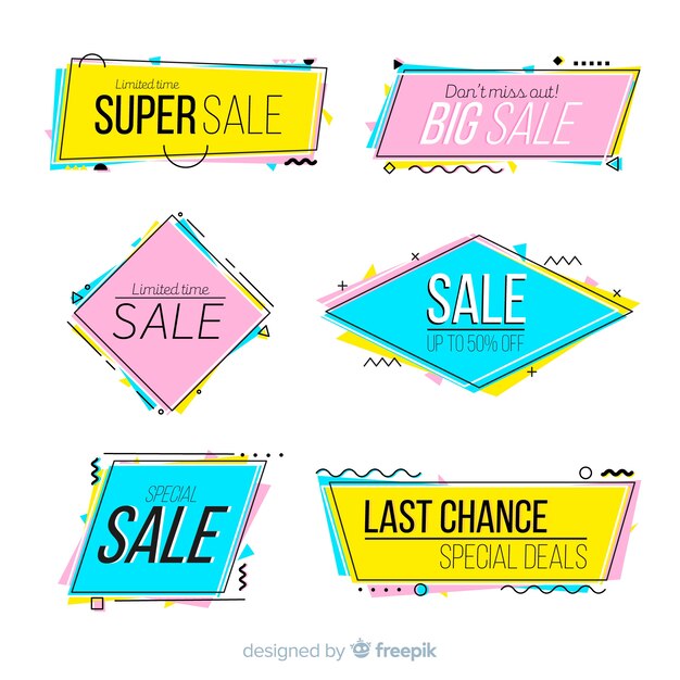 Coloridos carteles de venta de memphis
