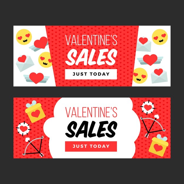 Coloridos carteles de venta de San Valentín