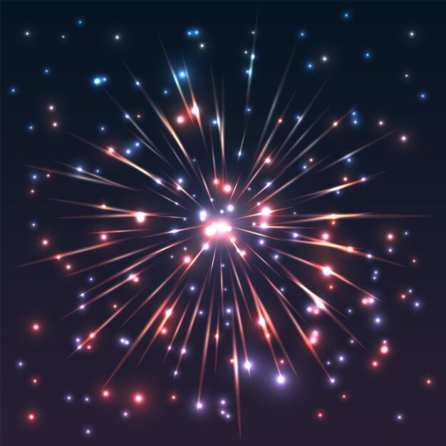 Coloridos fuegos artificiales en el cielo nocturno