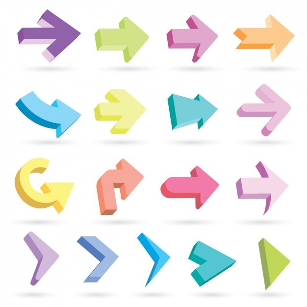 Coloridos iconos de flechas