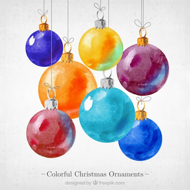 Coloridos ornamentos de navidad