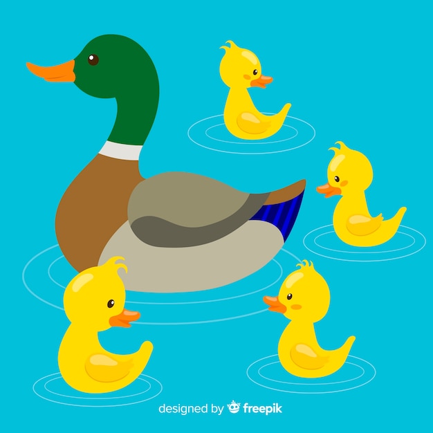 Vector gratuito coloridos patitos y patitos