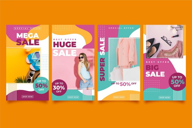 Vector gratuito colouful sale instagram stories