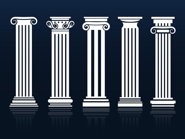 Columnas clásicas en azul