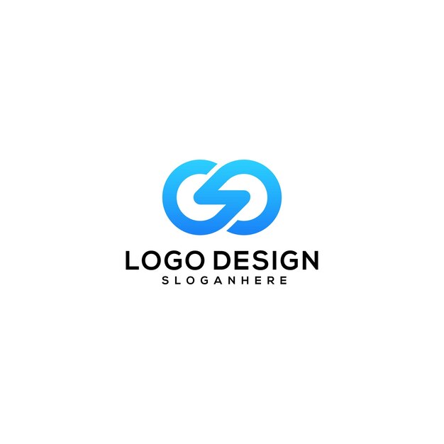 combinación de diseño de logotipo de letras g y o gradación