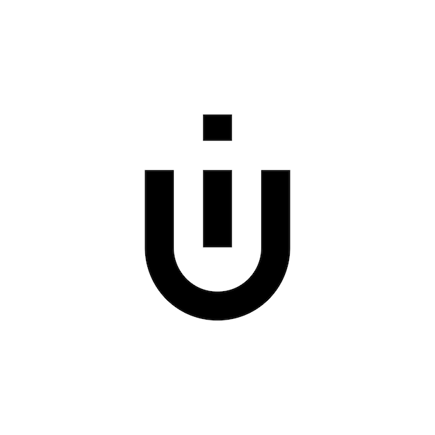 combinación de diseño de logotipo de letras u e i