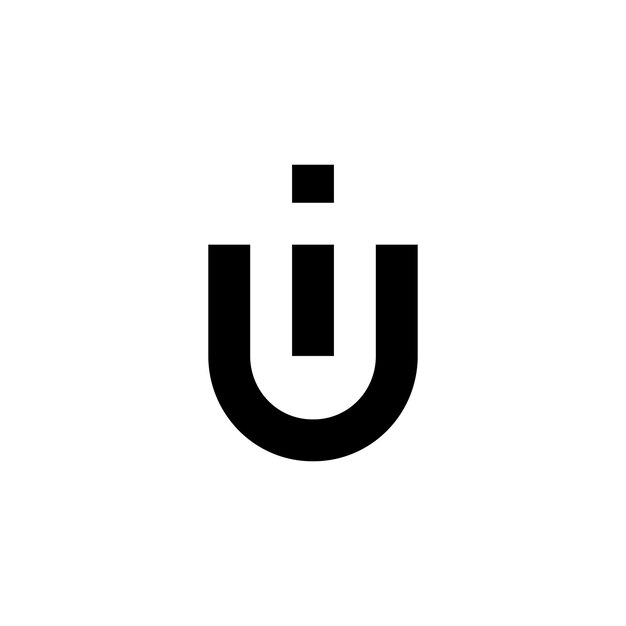 combinación de diseño de logotipo de letras u e i