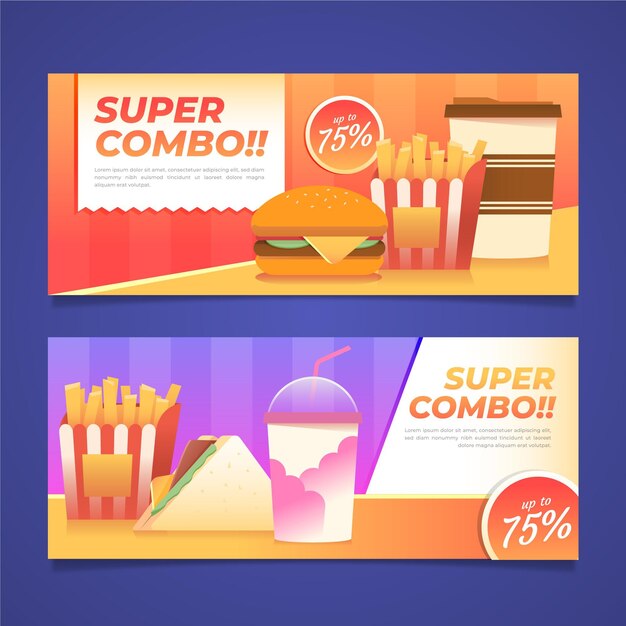 Vector gratuito combo ofrece banners