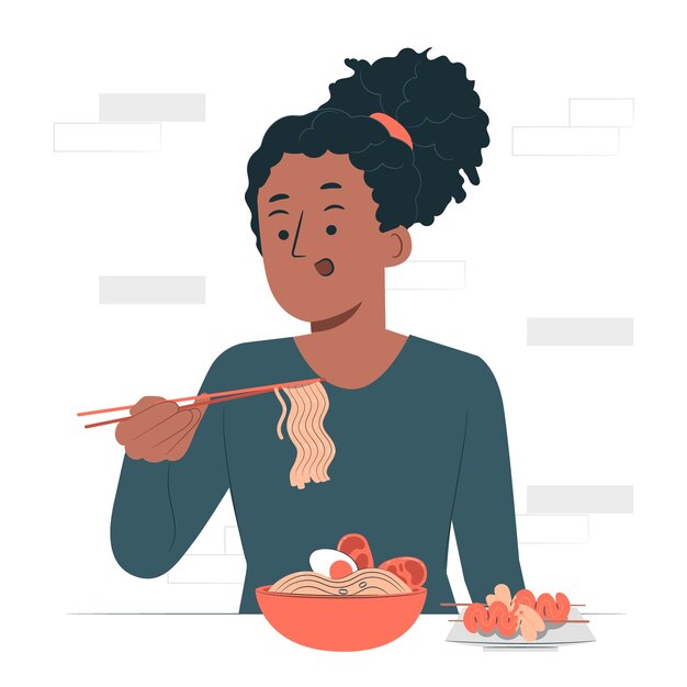 Comer ilustración del concepto de comida coreana