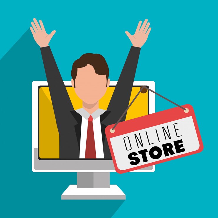 Vector gratuito comercialización en línea y ventas de comercio electrónico