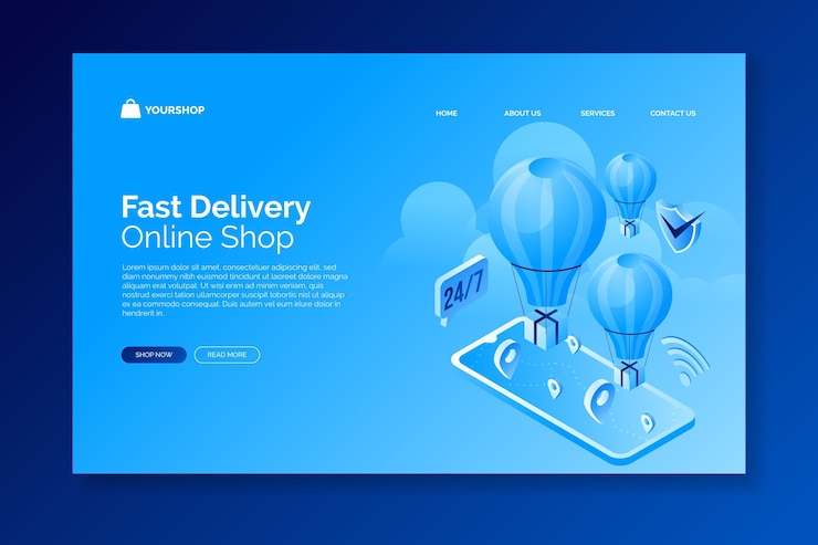 Vector gratuito comercio electrónico isométrico - páginas de destino