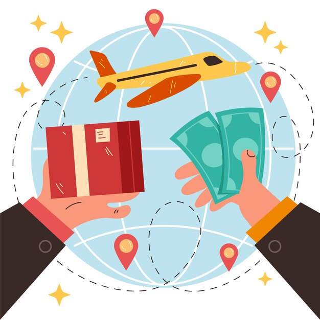 Comercio internacional dibujado a mano