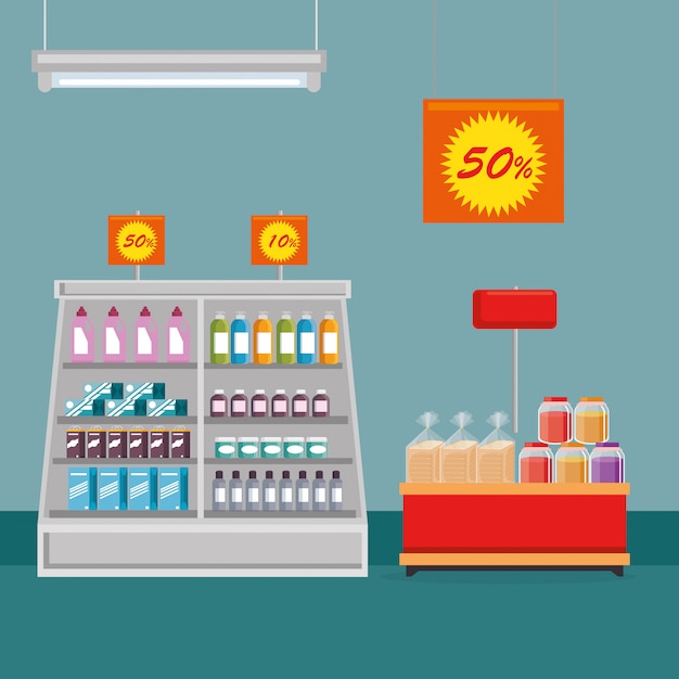 Vector gratuito comestibles de supermercado set iconos