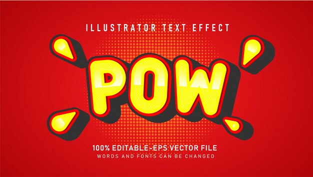 Comic Bubble Pow efecto de estilo de texto