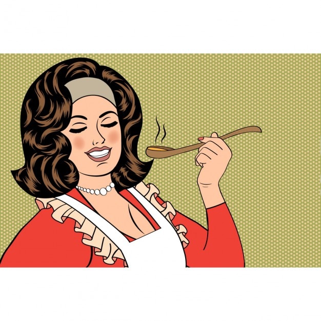 Cómic sobre una mujer comiendo sopa