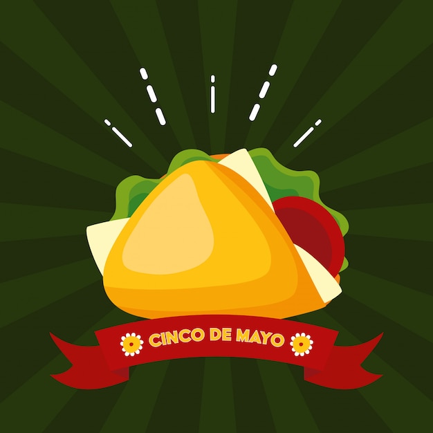 Comida mexicana Burrito, cinco de mayo, México ilustración