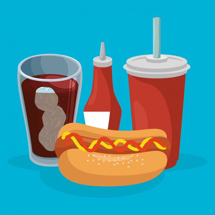 Vector gratuito comida rápida deliciosa