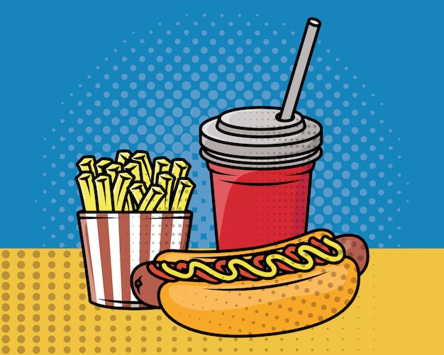Comida rápida estilo pop art