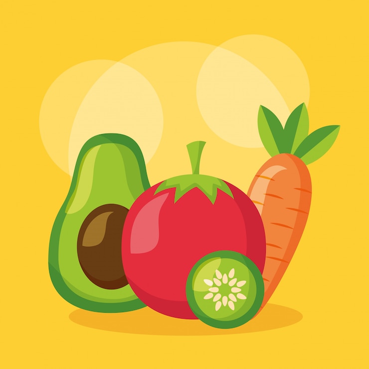 Vector gratuito comida sana fresca