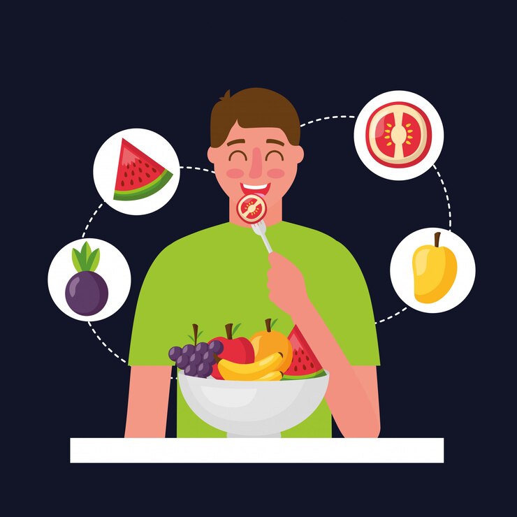 Vector gratuito comida sana de personas