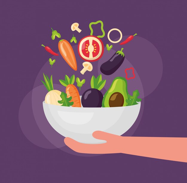 Comida sana de personas