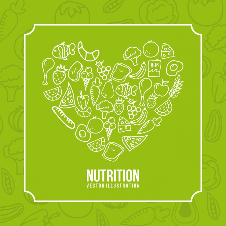 Vector gratuito comida sobre fondo verde