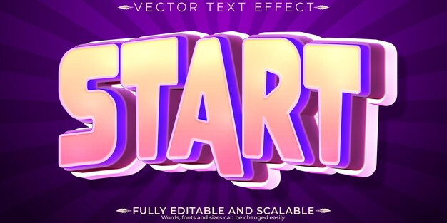 Comience el efecto de texto editable, animado y cómico, estilo de fuente personalizable