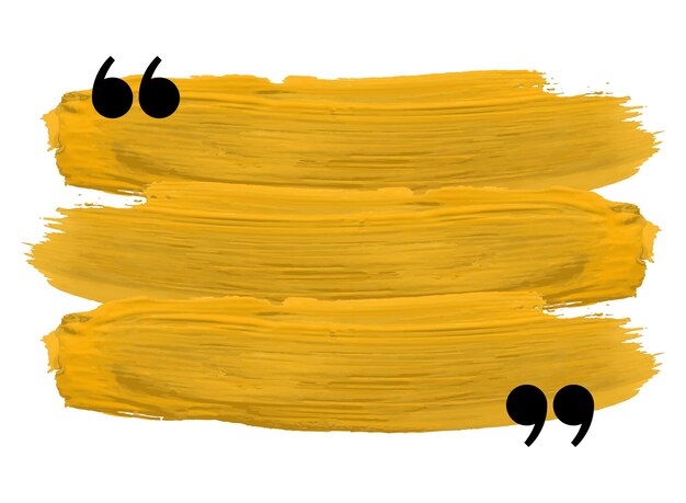 Comillas en pinceladas de pintura Banner Golden